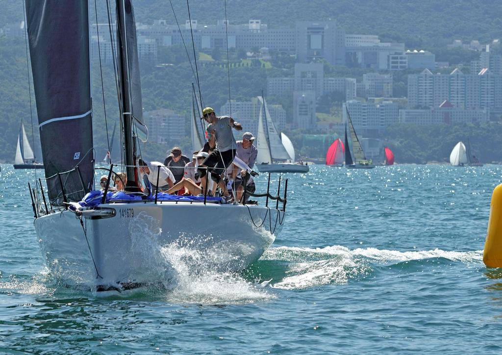 Ambush slides around the mark - UK Sailmakers Typhoon Series 2017 © Hebe Haven Yacht Club